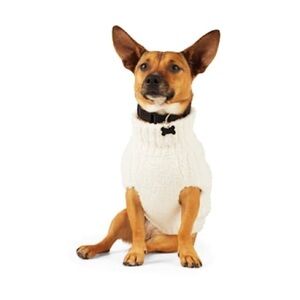Merry Makings Chunky Knit Sweater for Pets, Small, & medium White